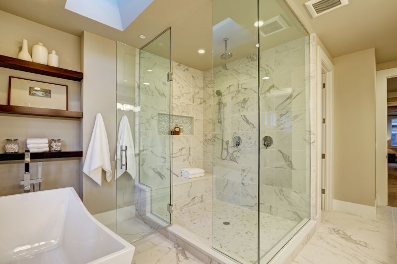 Luxury Shower with Marble Accents