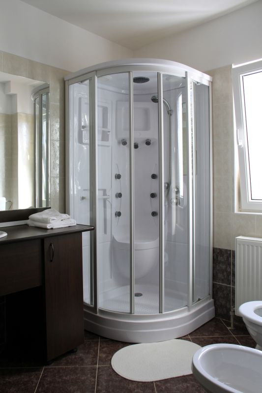 Corner Shower with Clear Glass